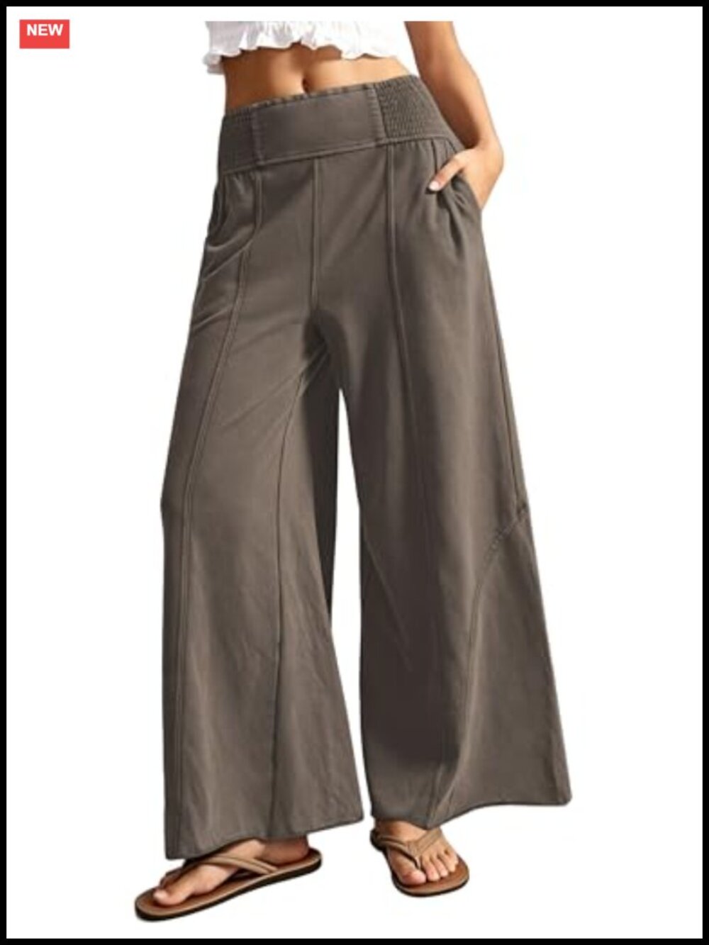 Faux Suede Palazzo Pants High Waisted Wide Leg Trousers
